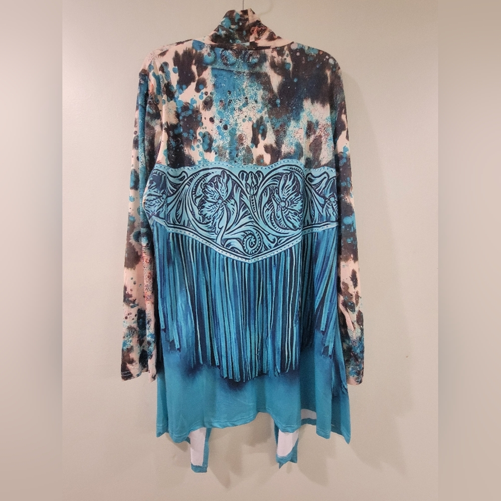 Lightweight Jacket Kimono Not Sheer Long STUNNNG western Vibe BOHO chic. - Picture 5 of 5